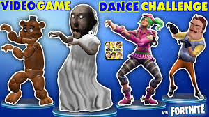 Chase visited by ninjas + mikes dare @ funnel family house. Granny Vs Bendy Vs Hello Neighbor Vs Fortnite Vs Fnaf Vs Roblox Crazy Video Game Dance Challenge Youtube