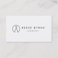 Simple Modern Wine Bottle Logo Sommelier White 2 Business Card Zazzle Com Wine Bottle Logo Bottle Logo Wine Bottle