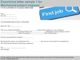 We did not find results for: Mechanical Project Engineer Experience Letter