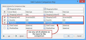 Customization Specify Comparison Criteria Create Custom Comparison Keys Sqlcomparison Sqldata Sqlserver Comparing Data Sql Data