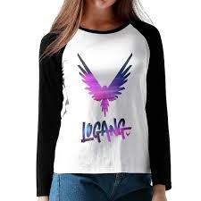 Logan Paul Logang Maverick Girls Long Sleeves Raglan T Shirts Rose