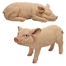 Design Toscano Piggy Garden Statue Set Pig Statue Animal Statues Pig Sculpture