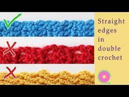 Straight Edges In Double Crochet Crochet Edging Double Crochet Crochet Stitches Tutorial