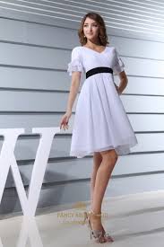 Fully lined hand wash imported White Cocktail Dress With Black Belt White Short Sleeve Cocktail Dress Short Chiffon Mother Of The Bride Dresses White Chiffon V Neck Dress Cocktail Dress With Short Sleeves Fancy Bridesmaid Dresses