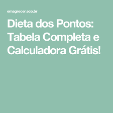 Calcular Os Pontos Da Dieta Dos Pontos Dieta Dos Pontos Tabela Completa E Calculadora Gratis Dieta Dos Pontos Dieta Dos Pontos Tabela Dieta