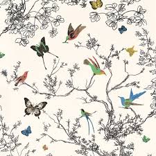 Birds And Butterflies Wallpaper Birds And Butterfly S Wallpaper Butterfly Wallpaper Schumacher Wallpaper Bird Wallpaper