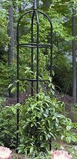 Amazon Com Tall Black Garden Obelisk This Round Metal Trellis Is A Nice Outdoor Fixture For Climbing Vines And Pl Metal Trellis Garden Obelisk Shade Trellis