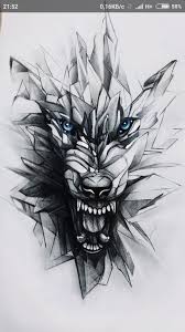 Pin By Malvin Malvin On Zhivotnye Geometric Animal Tattoo Geometric Wolf Tattoo Wolf Tattoos
