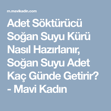 Adet Sokturucu Sogan Suyu Kuru Nasil Hazirlanir Sogan Suyu Adet Kac Gunde Getirir Mavi Kadin Sogan Dogal Receteler Recete