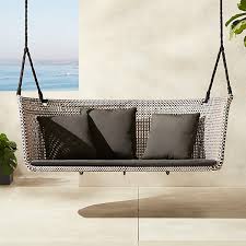 Hanging porch swing cover waterproof patio hammock chair cover hanging porch swing covers replacement outdoor garden furnture protector 65lx35wx27.5h black. Grove Outdoor Loveseat Swing Reviews Cb2
