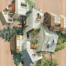 The Inverted Architecture And Gravity Defying Worlds Of Cinta Vidal Architecture Painting Gravity Art Architecture
