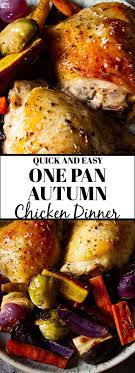 One Pan Autumn Chicken Dinner Fall Recipe The Honeybee Recipe In 2021 Yummy Chicken Recipes Recipes Chicken Dinner