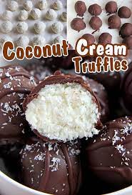 Chocolate Coconut Cream Truffles Sugar Apron Recipe Cookies Recipes Christmas Coconut Truffles Truffles