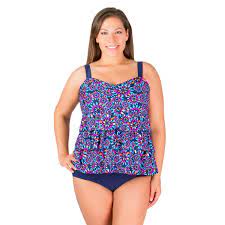 Metal Leaf Triple Tier Ruffle Plus Size Tankini Swim Top Unbelievable Item Right Here Plu Cute Plus Size Swimsuits Plus Size Tankini Plus Size Swimwear