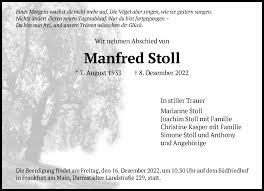 Traueranzeigen von Manfred Stoll