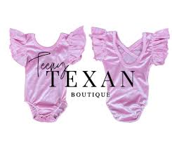 Toddler, Girls Light Pink Velvet Short Ruffle Sleeve Leotard, Birthday  Leotard