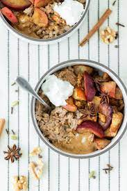 Winter Spiced Oatmeal With Roasted Fruit Recipe Delicious Breakfast Recipes Yummy Breakfast Oatmeal Recipes