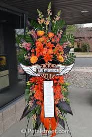 Harley Davidson Funeral Spray Of Flowers Funeral Flowers Funeral Flower Arrangements Funeral Floral Arrangements