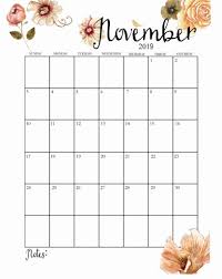 Cute November 2019 Calendar Printable November Printable Calendar Monthly Calendar Printable Calendar Printables