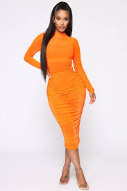 Moved To The City Ruched Midi Dress Neonorange Ruched Midi Dress Tight Midi Dress Mini Black Dress