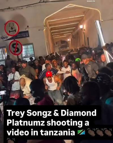 Tanzanian superstar Diamond Platnumz and American R&B star Trey Songz have  linked up in Dar es Salaam to shoot a music video for their upcoming  collaboration. , Clips from the streets show the two ...