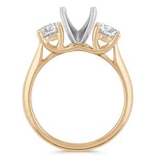 Three Stone Diamond Engagement Ring In 14k Yellow Gold Shane Co