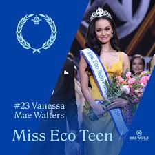 Currently, the pageant is responsible for selecting the country's delegates to miss universe, miss international, reina hispanoamericana, miss charm international, and nuestra latinoamericana universal. Harvard Student Vanessa Mae Walters Crowned Miss Teen Eco Philippines 2019 By Sunshine Cruz Conan Daily