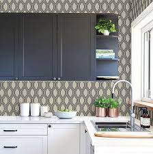 Can you wallpaper over kitchen cabinets. How To Use Kitchen Wallpaper To Update Your Kitchen Decorated Life