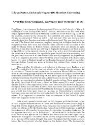 Minute lenkte neuer mit einer klasseparade noch um den pfosten. Pdf Over The Line England Germany And Wembley 1966 Christoph Wagner Academia Edu