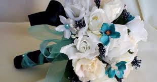 Maybe you would like to learn more about one of these? Turquoise Wedding Flowers Bridal Bouquet Black Aqua Tiffany Blue 98 00 Weddings At Repinned Net