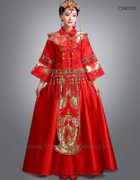 On the arrival of the sedan at the wedding place, there would be music and firecrackers. Traditional Chinese Wedding Dress And Groom Wear Set Onesimplegown Com