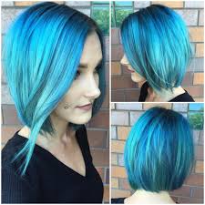 Just a quick little colored sketch to show how my hair looks since i couldn't get any good pictures of it. Long Slightly Angled Bob With Allover Aqua Blue Color The Latest Hairstyles For Men And Women 2020 Hairstyleology