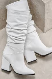 Elle Shoes Hakiki Deri Beyaz Kadin Cizme Klasik Moda Moda Cizmeler