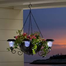 Just simply plug it into any standard electrical outlet. The Solar Illuminated Hanging Planter Hammacher Schlemmer