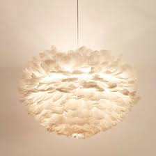 Creative Modern Handcrafted Feather Amp Metal Round Pendant Light 5 Light In White In 2020 Round Pendant Light Pendant Light White Pendant Light