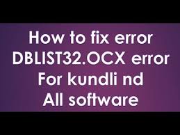 Dblist32 Ocx Error Youtube