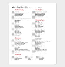 Your shot list will usually involve different combinations of group shots on the day of. Shot List Template 18 For Word Excel Pdf Format