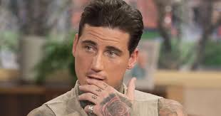 Jeremy McConnell supported by Stephanie Davis as he attends his dad's  funeral in Ireland