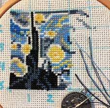 Mini cross stitch cross stitch cards cross stitch flowers cross stitching cross stitch embroidery embroidery patterns cross stitch freebies cross stitch bookmarks hand embroidery. Mini Van Gogh Starry Nights 6 15 Pages Album On Imgur