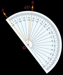 00:00:50.050 next, to measure this angle, we rotate the protractor, so that its baseline is along the line ab. Protractor Definition Uses Solved Examples Questions