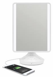 Three mirror vanity leonardorosidin vip. Ihome 7 X 9 Reflect Icvbt2 Adjustable Vanity Mirror With Bluetooth Audio Hands Free Speakerphone Led Lighting Siri Google Support Usb Charging Flat Panel Led Lighting White White 7 X 9