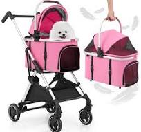 MoNiBloom 3-in-1 Pet Stroller with Storage Basket, Lightweight Cat Dog  Stroller, 4 Wheels Doggy Stroller with Detachable Carrier, Multi-Angle  Handle, ...