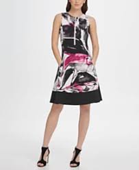 Dkny Dresses For Women Macy S Scuba Dress Fit Flare Dress Flare Dress