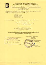 Kami merupakan sebuah media online yang mengkhususkan dirinya sebagai penyedia informasi lowongan kerja bagi wilayah dki jakarta yang mempunyai 4 kota administrasi dan 1 kabupaten yang diantaranya adalah jakarta barat, jakarta timur, jakarta utara, jakarta selatan, jakarta pusat. Disnakertrans Lowongan Driver Sales Di Shinta Motor Wates