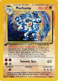 Machamp is vulnerable to fairy, flying and psychic type moves. Machamp Base Set 1st Edition Revised With Shadowed Borders Deck Exclusives Pokemon Tcgplayer Com