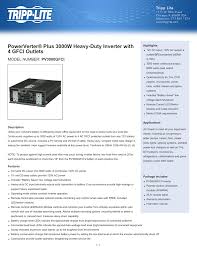 New requirements governing the design of ground fault circuit interrupters (gfcis) are round my neck of the woods, new construction has to have gfci breakers, so the. Powerverter Plus 3000w Heavy Duty Inverter With 4 Gfci Outlets Pv3000gfci Manualzz