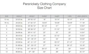 Persnickety Clothing Size Chart Mustard Pie Clothing Size