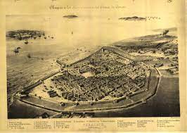 Veracruz Around 1850 Mexico Antique Map Old Maps Aerial View