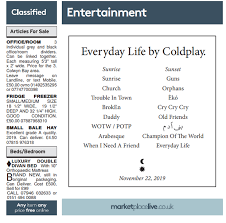 Coldplay New Album Song List And Release Date For Everyday