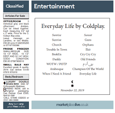 coldplay new album song list and release date for everyday